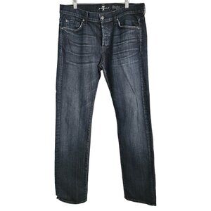 7 For All Mankind Men's Rhigby Button Fly Blue Denim Jeans Size 36